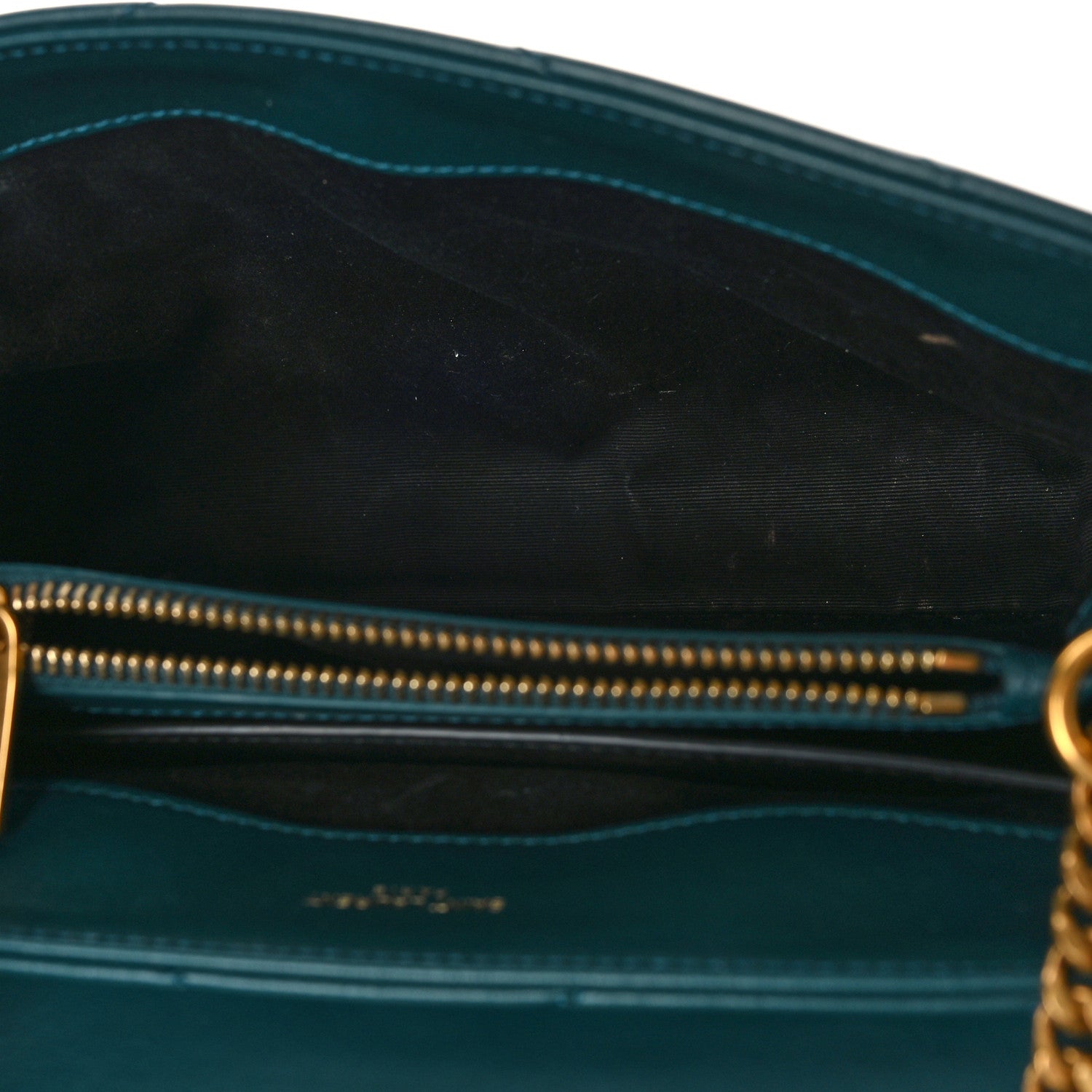 Saint Laurent Calfskin Y Quilted Monogram Small Loulou Chain Satchel Green 5 of 10