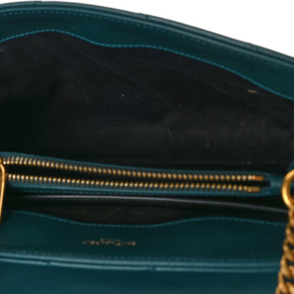 Saint Laurent Calfskin Y Quilted Monogram Small Loulou Chain Satchel Green 5 of 10