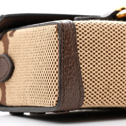 Gucci Monogram Jumbo GG Textured Dollar Calfskin Mini Horsebit 1955 Shoulder Bag Camel Ebony New Acero 9 of 10