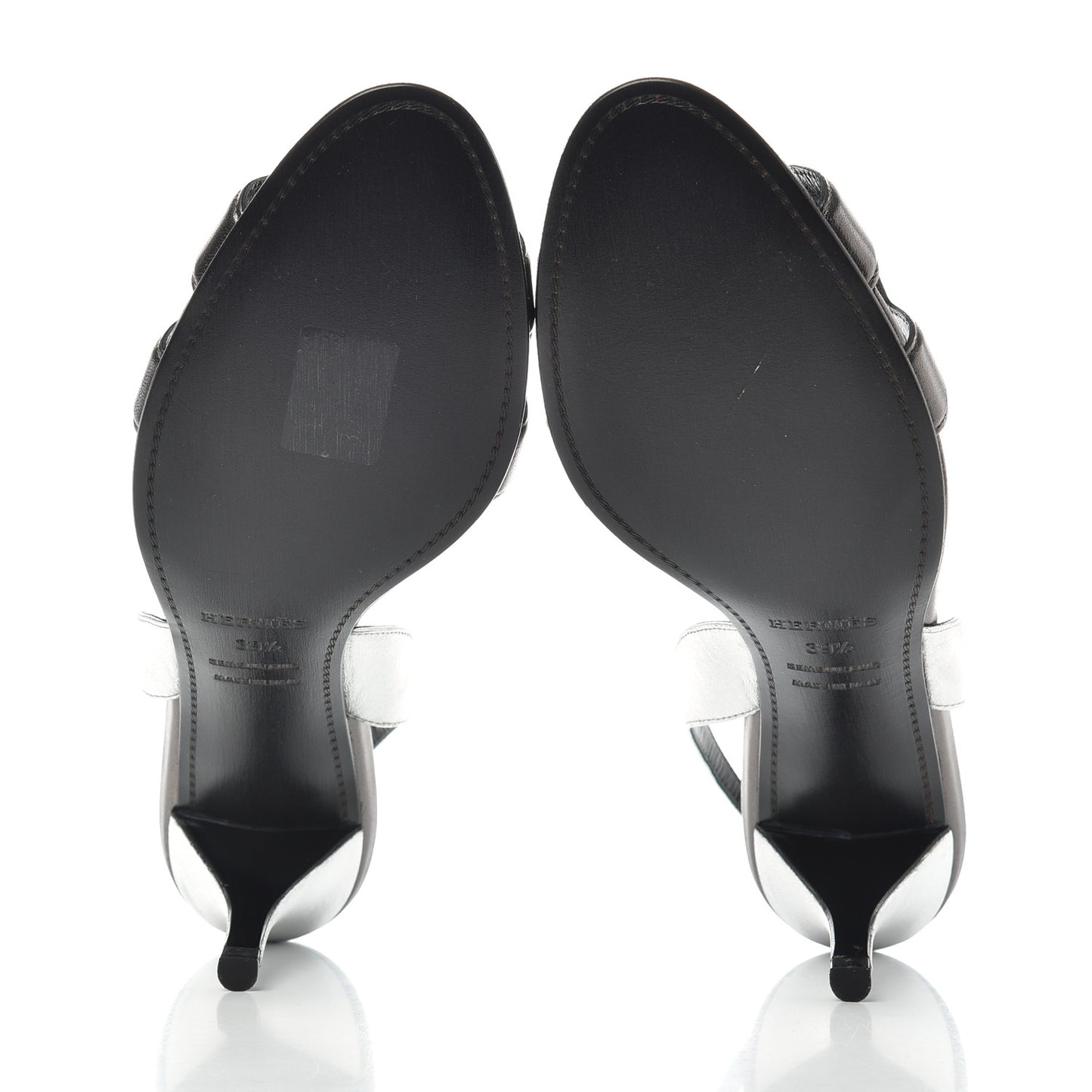 Metallic Nappa Night 70 Slingback Sandals 39.5 Canon De Fusil Argent