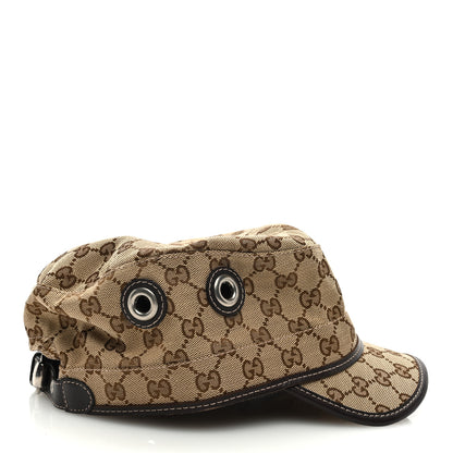 Gucci Monogram Military Hat XL Brown 6 of 8