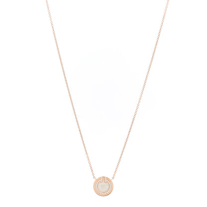 Tiffany 18K Rose Gold Diamond Mother of Pearl Small T Circle Pendant Necklace 1 of 6