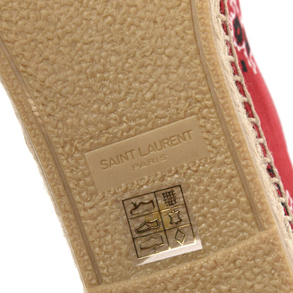 Saint Laurent Bandana Print Canvas Espadrilles 39 Red 7 of 9