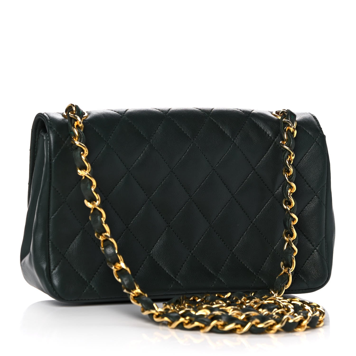 Chanel Lambskin Quilted Small Single Flap Green 2 of 13