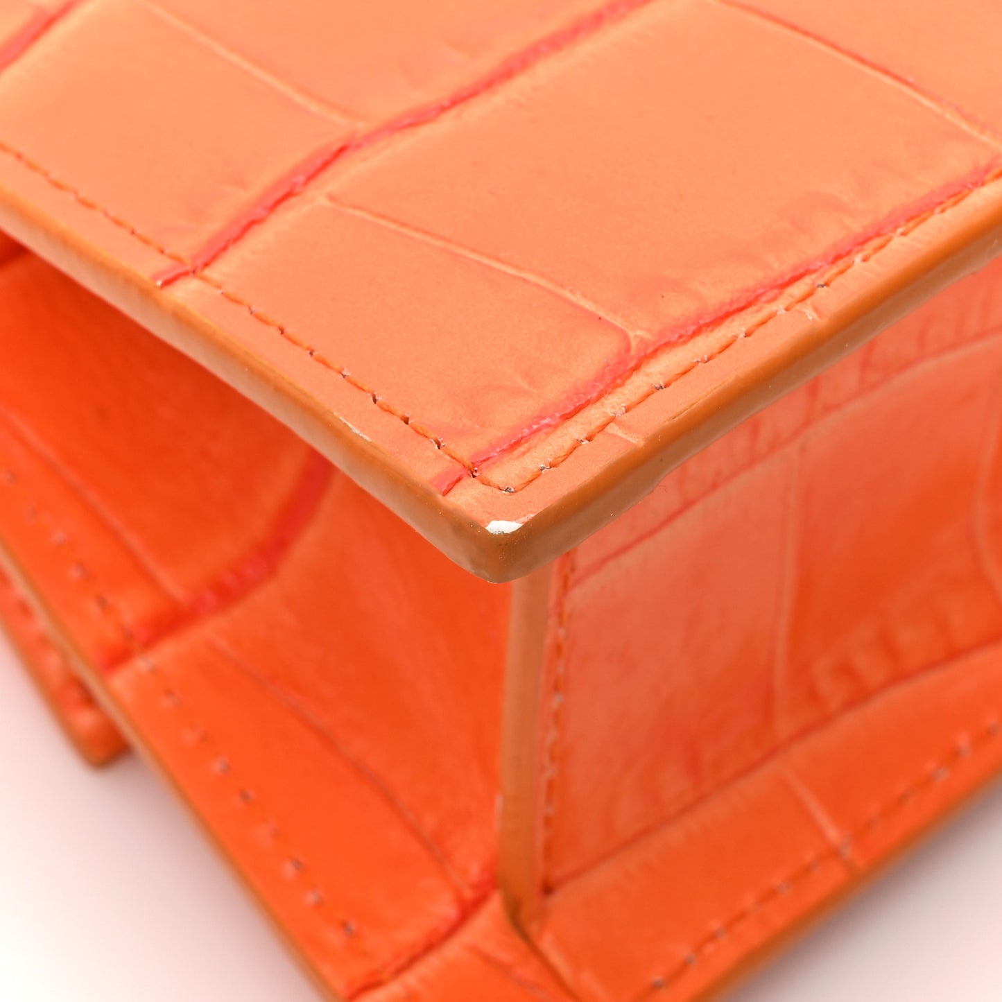 Calfskin Crocodile Embossed Le Chiquito Orange