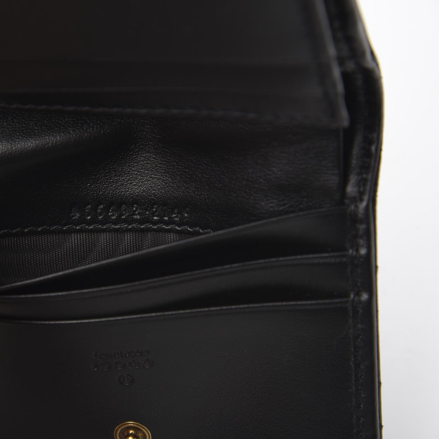 Calfskin Matelasse GG Marmont Card Case Wallet Black