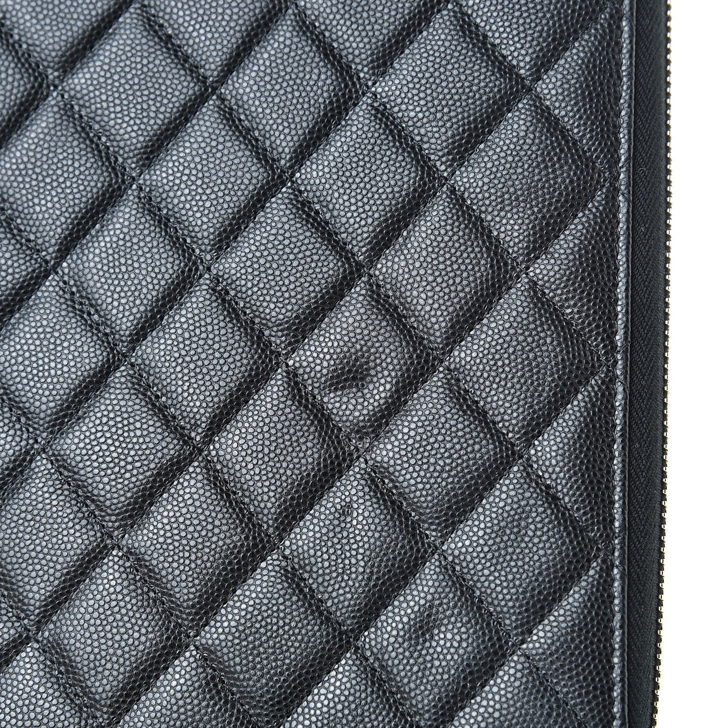 Chanel Caviar Quilted Zip Around Notebook Agenda Cover Black 9 of 9