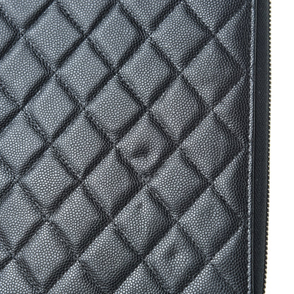 Chanel Caviar Quilted Zip Around Notebook Agenda Cover Black 9 of 9