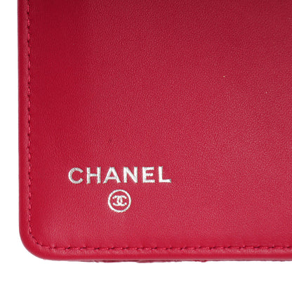 Chanel Distressed Patent Yen Wallet Dark Pink 6 of 16