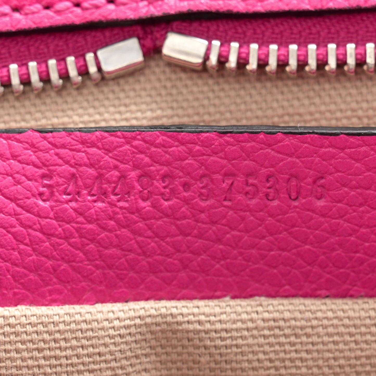 Pebbled Calfskin Small Skull Padlock Zip Around Tote Bouganville