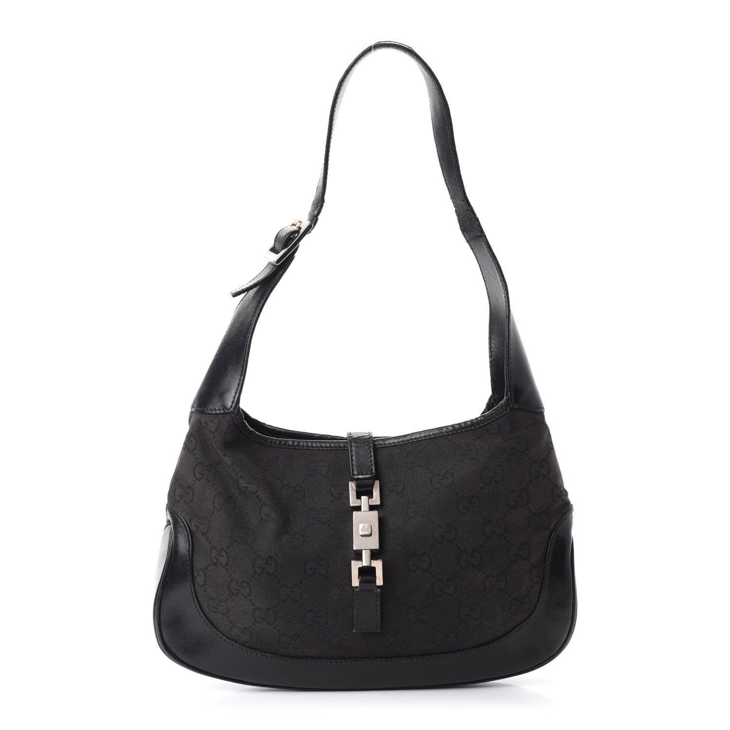 Gucci Monogram Small Jackie O Hobo Black 1 of 14