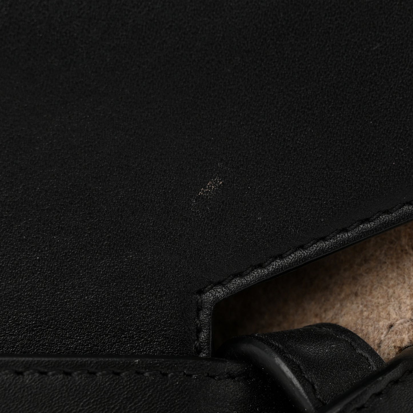 Felt Smooth Calfskin Mini Belt Bag Beige