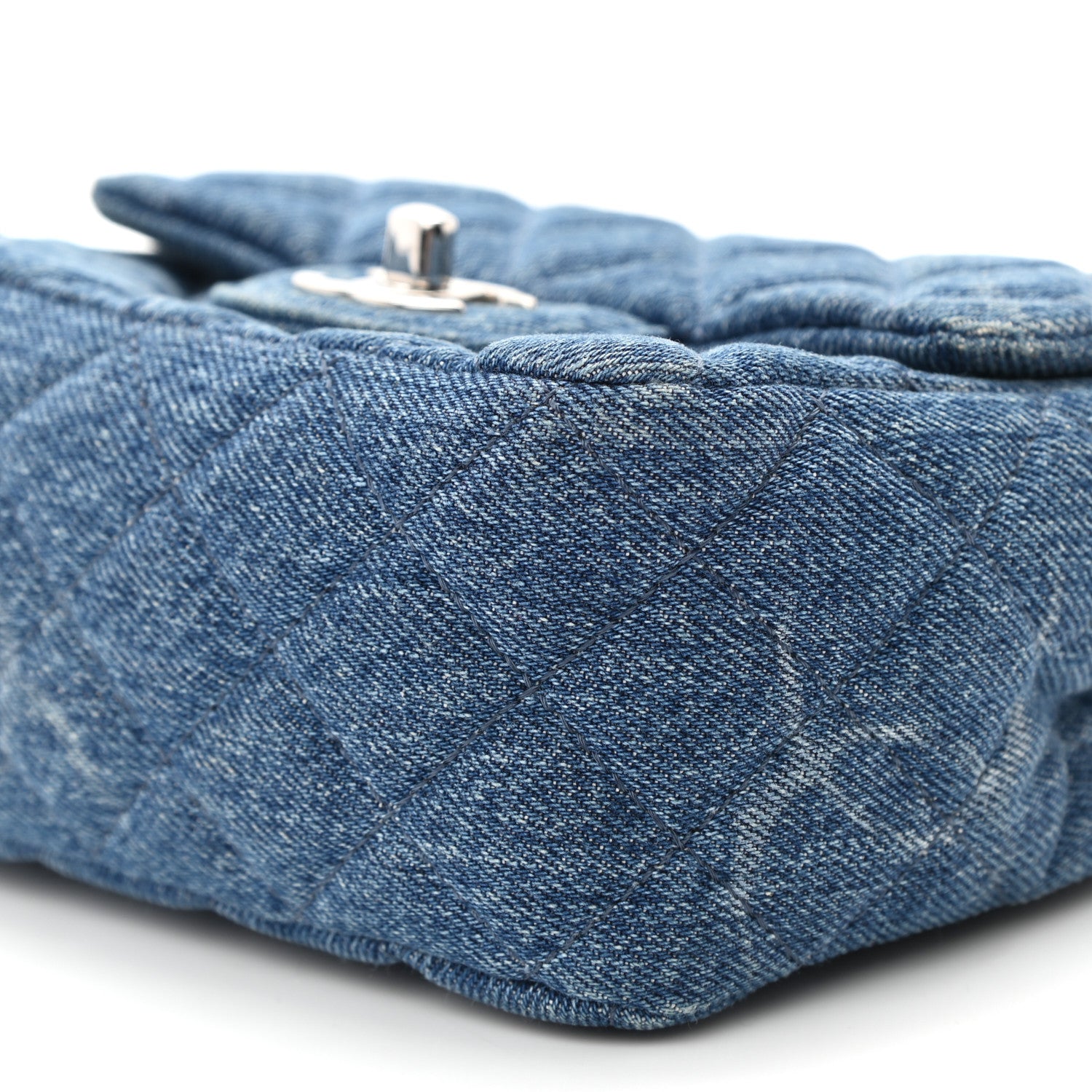 Chanel Denim CC Quilted Mini Square Flap Blue 10 of 12