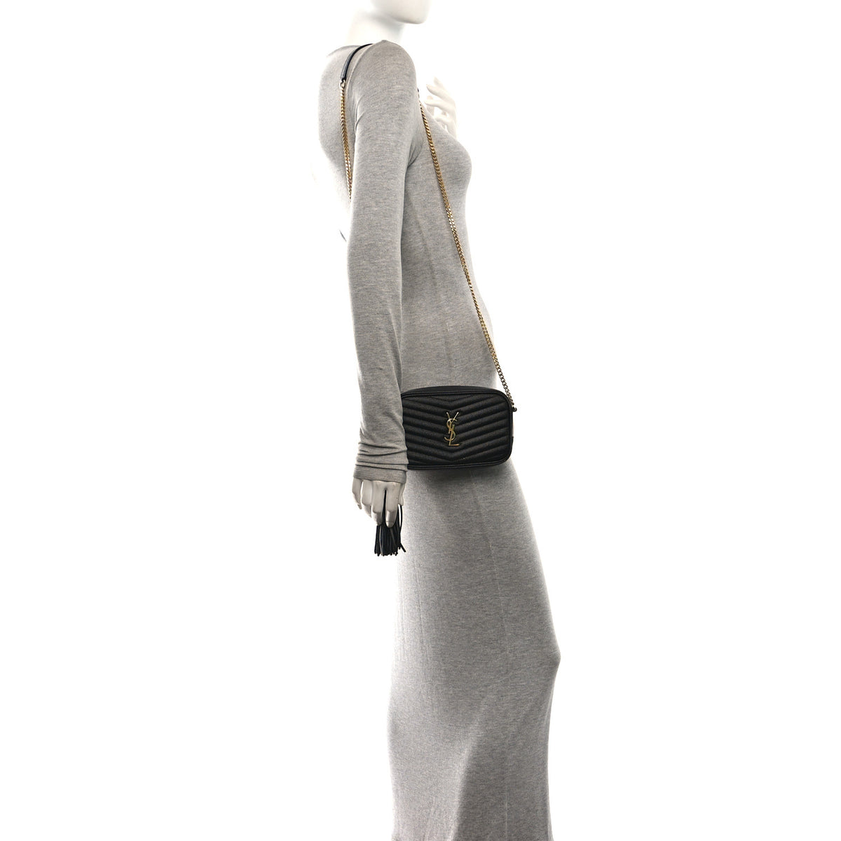 Grain De Poudre Matelasse Monogram Mini Lou Camera Bag Black