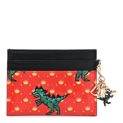 Christian Dior Calfskin Dino Print Card Holder Orange Multicolor 1 of 8