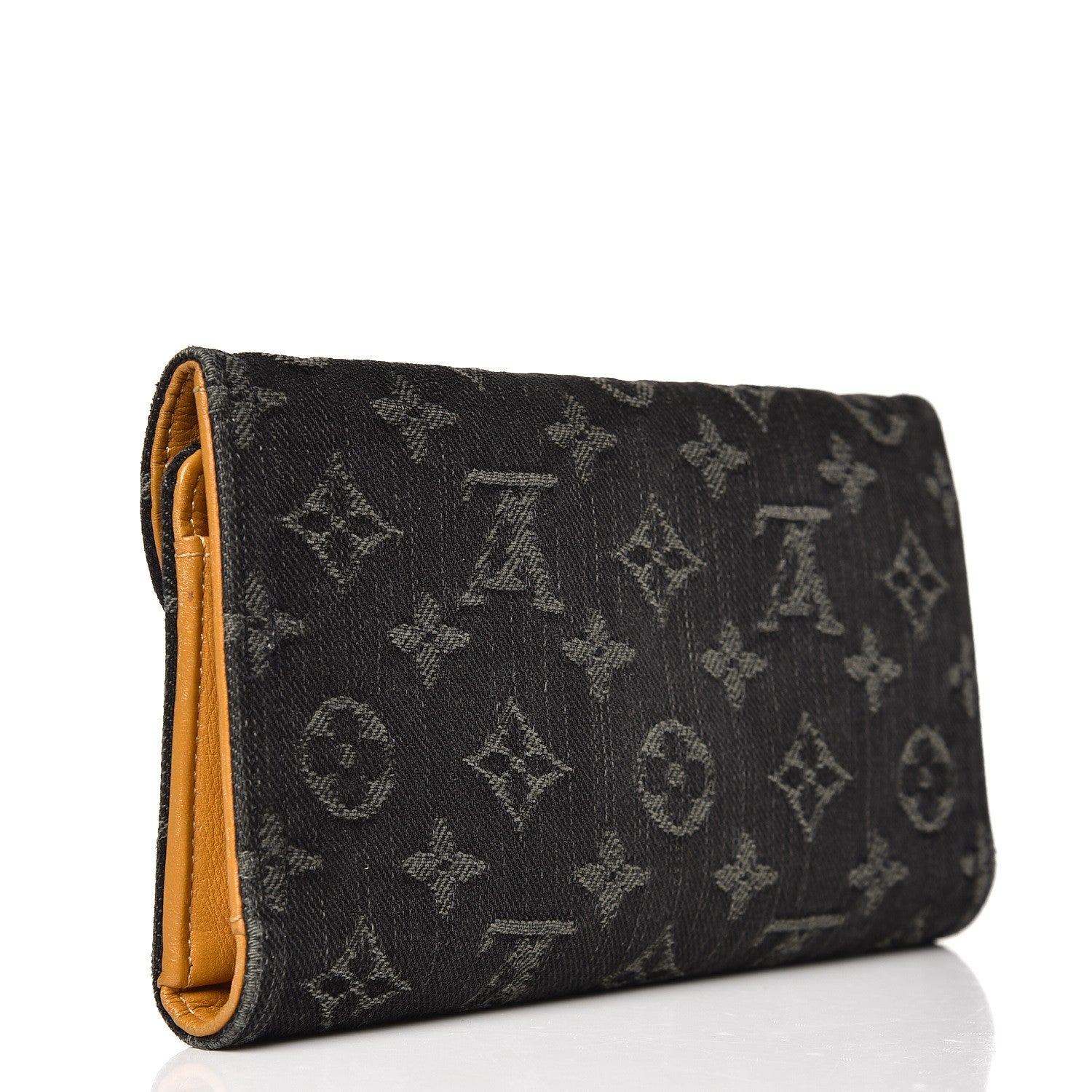 Louis Vuitton Denim Amelia Wallet Black 3 of 11