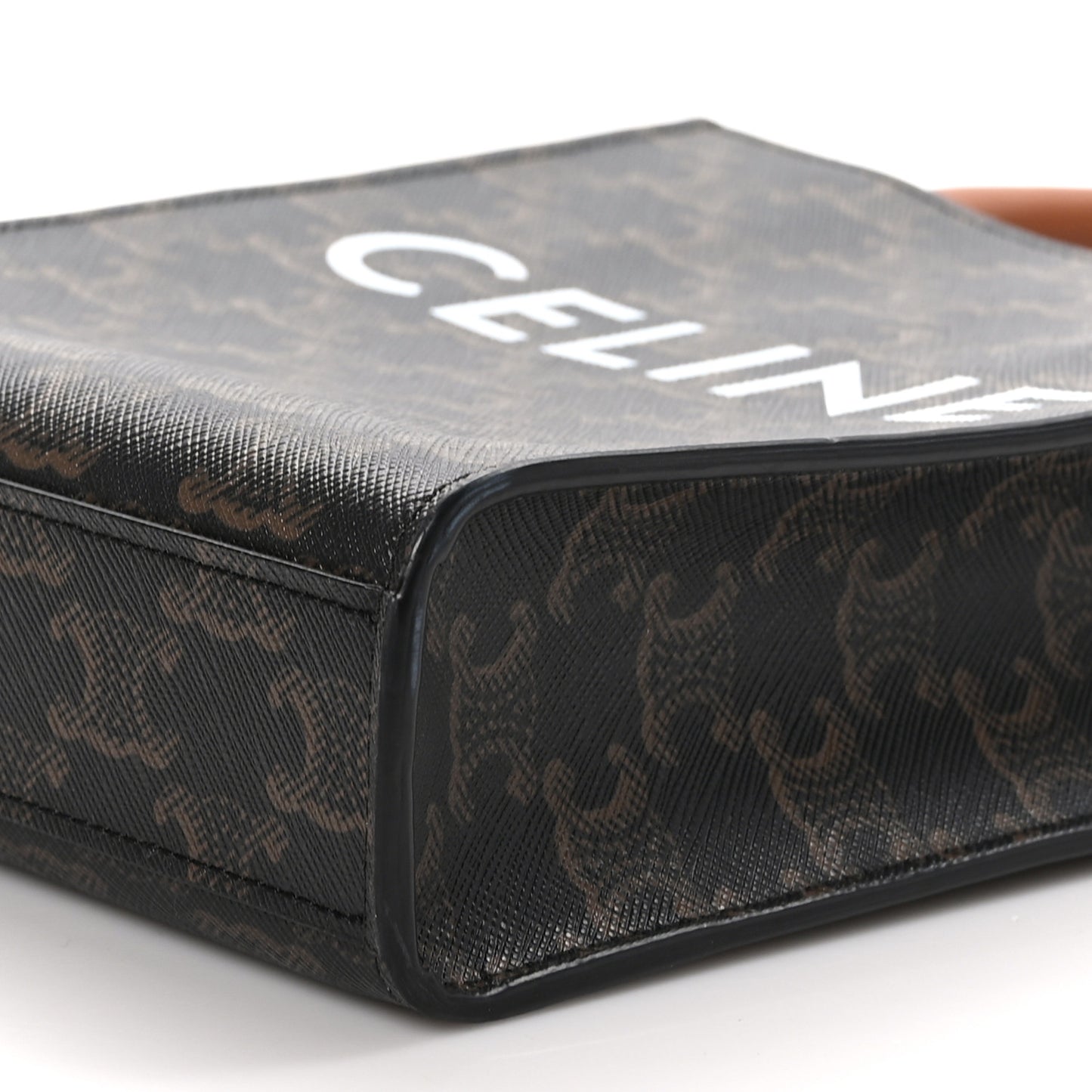 Triomphe Canvas Calfskin Mini Vertical Cabas Tan