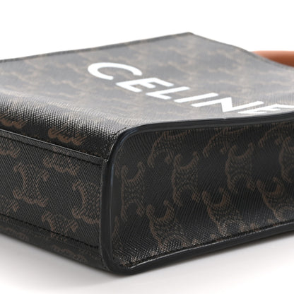 Celine Triomphe Canvas Calfskin Mini Vertical Cabas Tan 9 of 9