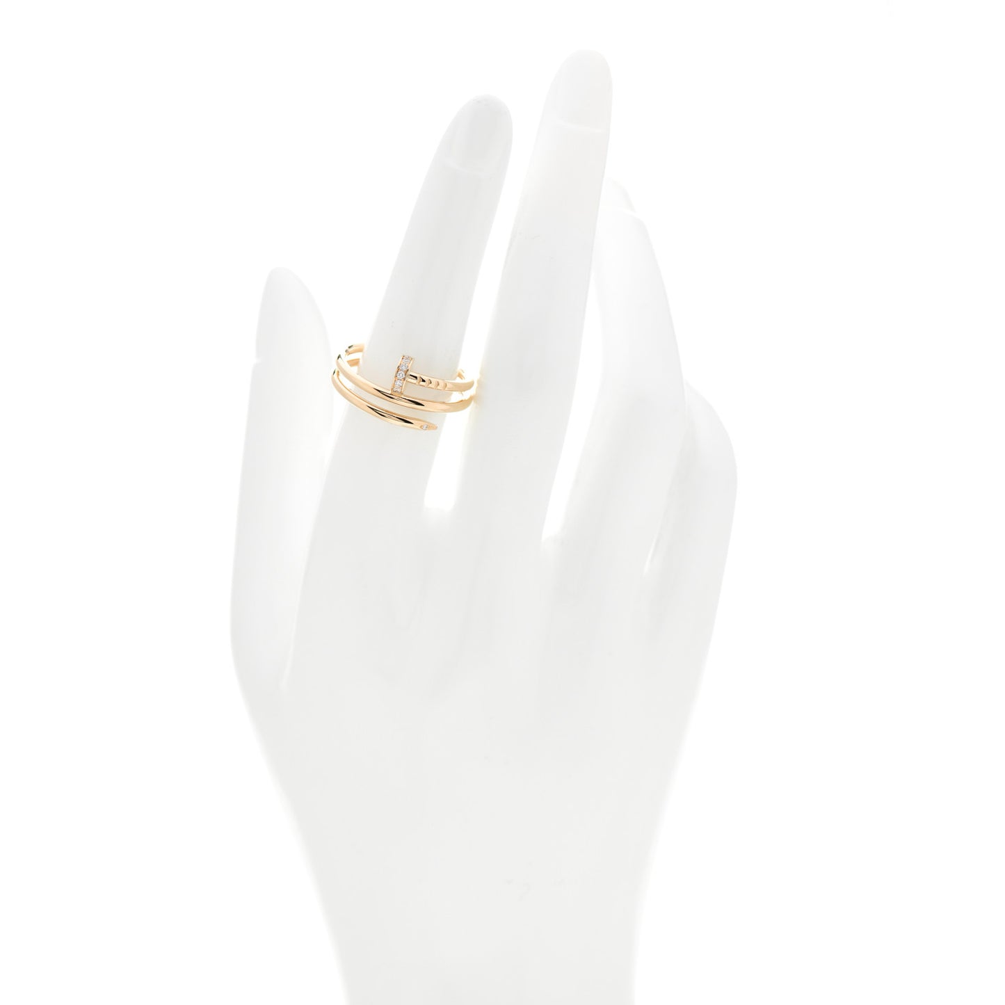 18K Yellow Gold Diamond Double Juste Un Clou Ring 54 6.75