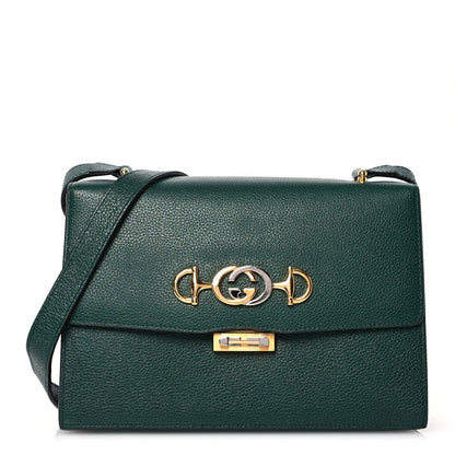 Gucci Grainy Calfskin Small Zumi Shoulder Bag Vintage Green 1 of 15