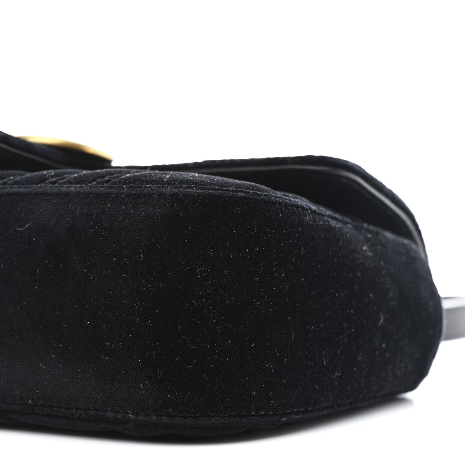 Gucci Velvet Matelasse Mini GG Marmont Shoulder Bag Black 10 of 11