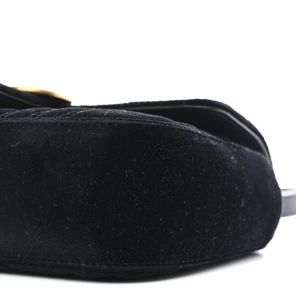 Gucci Velvet Matelasse Mini GG Marmont Shoulder Bag Black 10 of 11