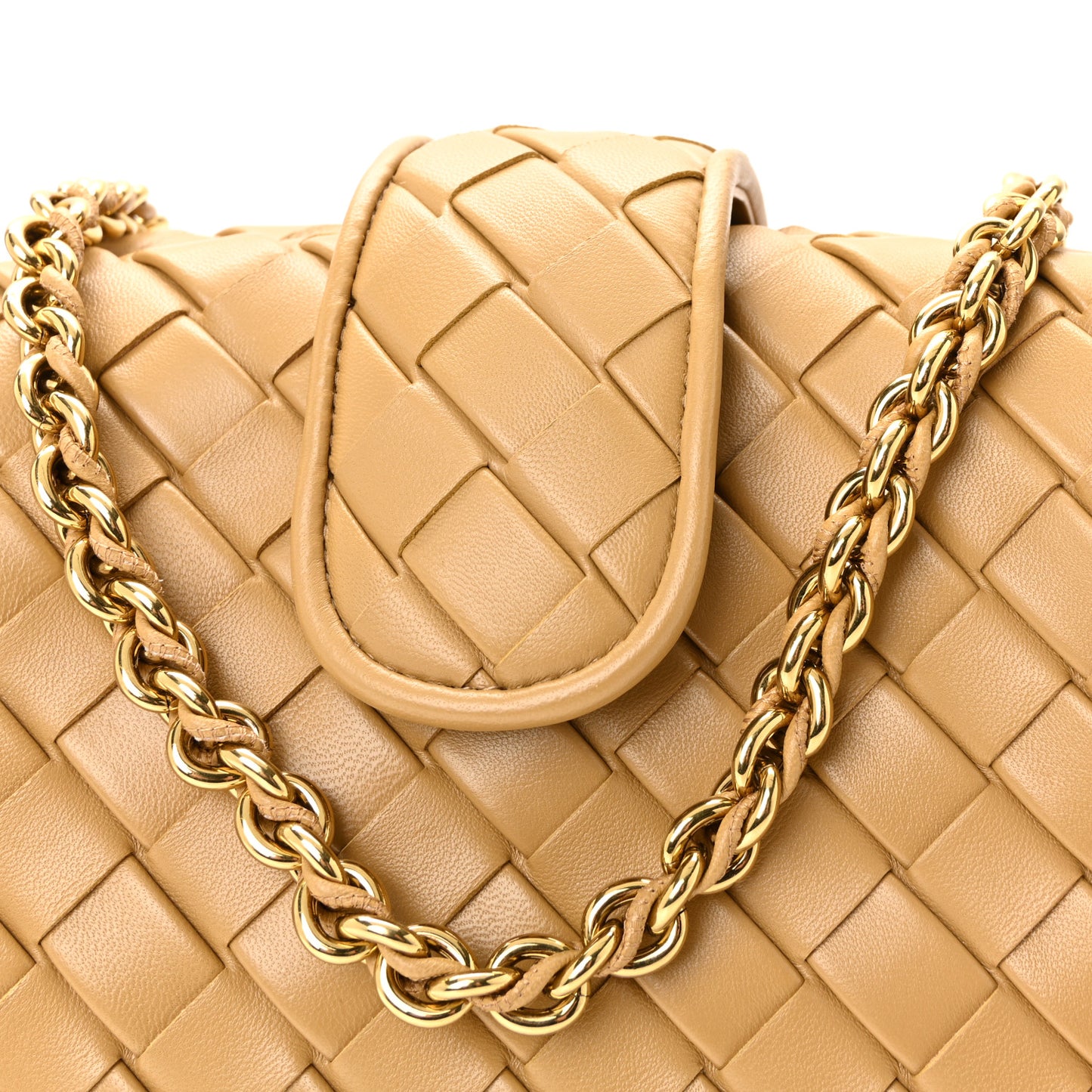 Nappa Intrecciato Teen The Lauren 1980 Clutch With Chain Praline