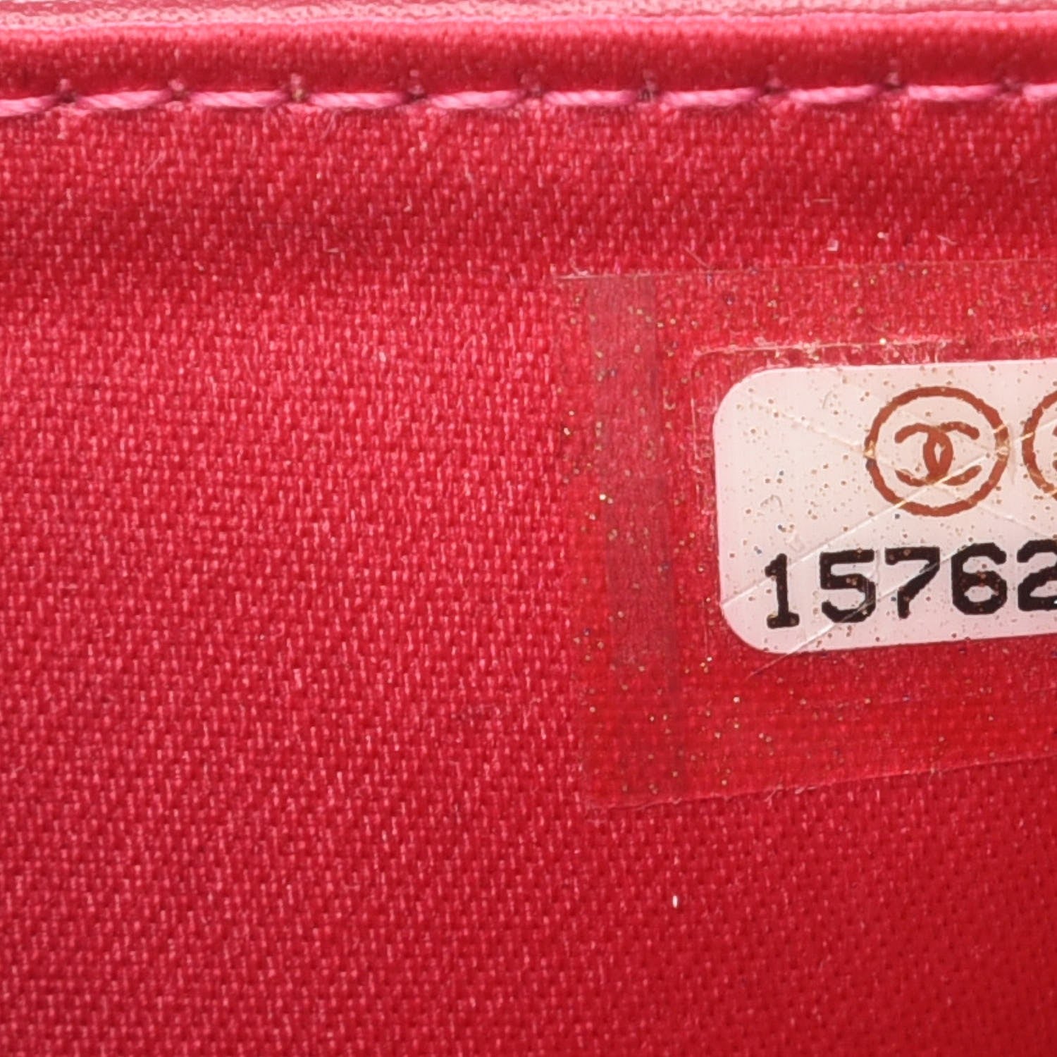 Chanel Patent Embossed Camellia French Wallet Pink 9 of 13