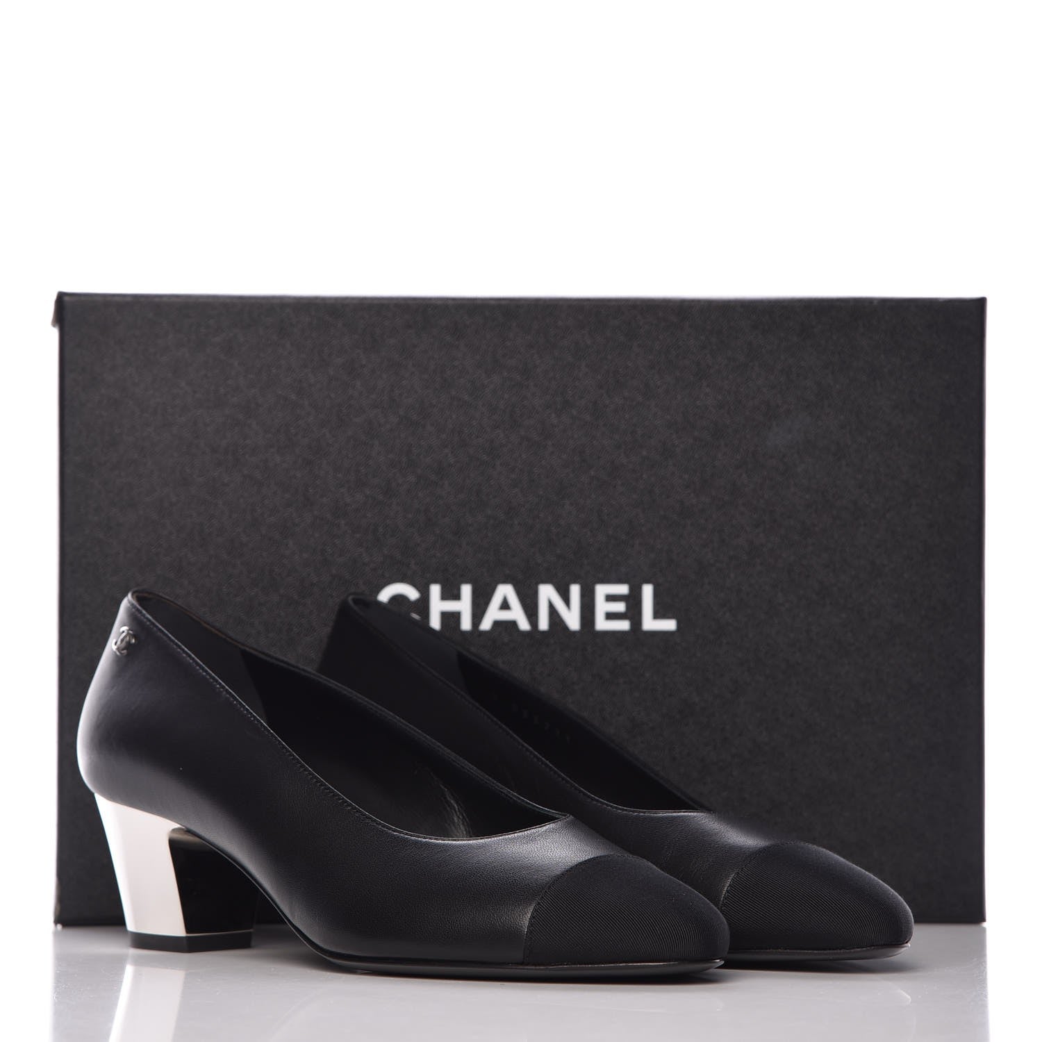 Chanel Lambskin Grosgrain CC Pumps 36 Black 9 of 9