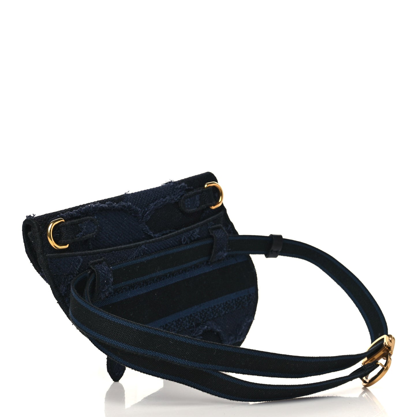 Canvas Embroidered Camouflage Saddle Belt Bag Blue