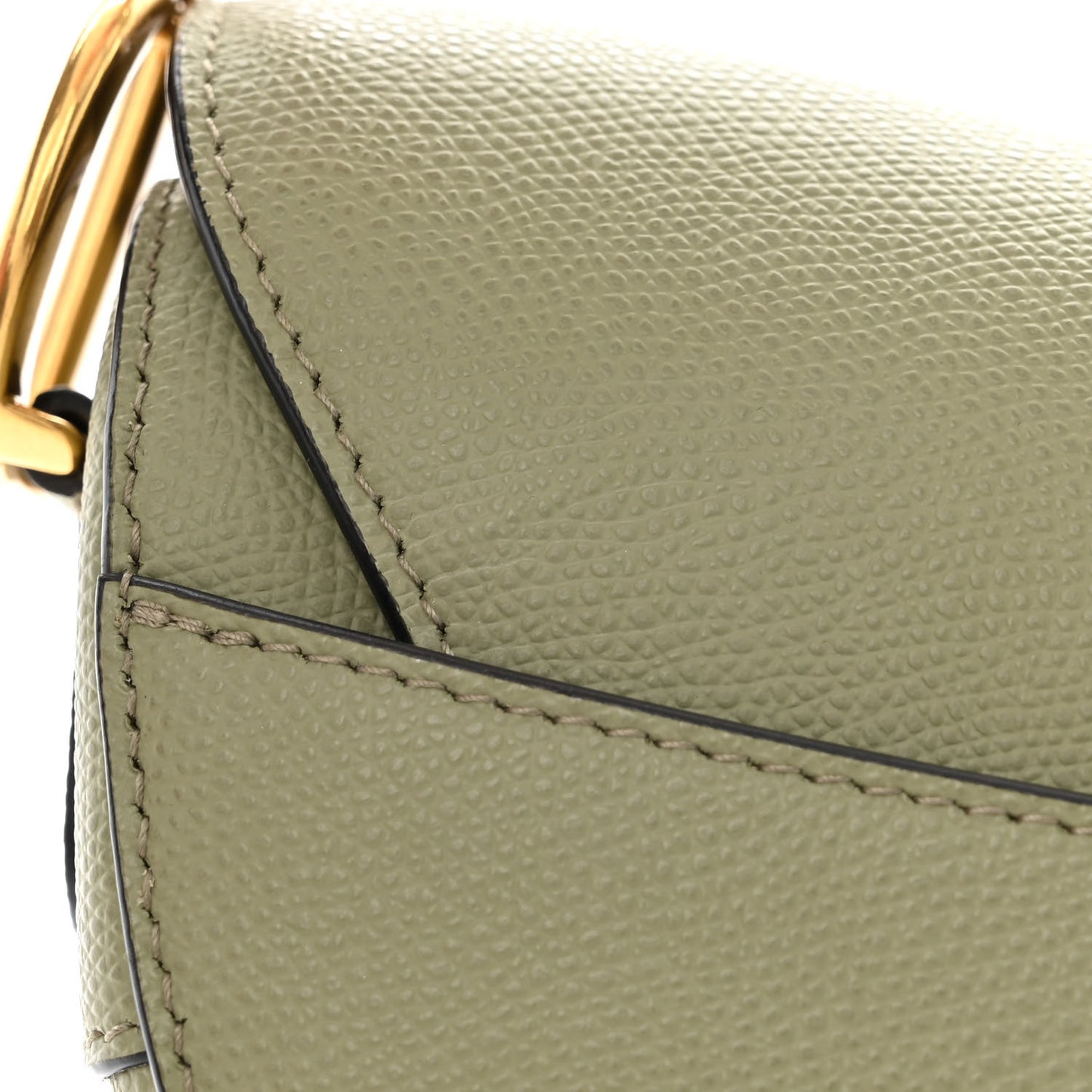 Grained Calfskin Saddle Bag Sage