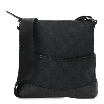 Gucci Monogram Small Perforated Messenger Black 1 of 10