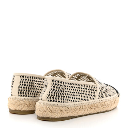 Chanel Mesh Grosgrain CC Espadrilles 37 Beige Black 4 of 7