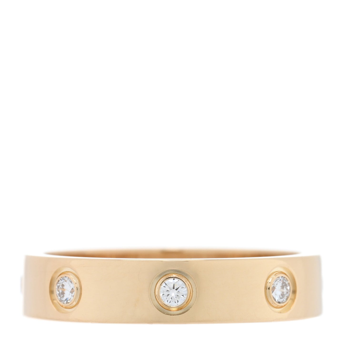 18K Yellow Gold 8 Diamond 4mm LOVE Wedding Band Ring 51 5.75