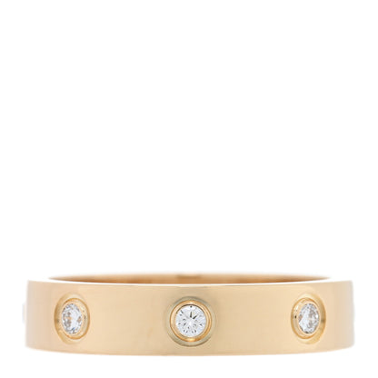 Cartier 18K Yellow Gold 8 Diamond 4mm LOVE Wedding Band Ring 51 5.75 3 of 5