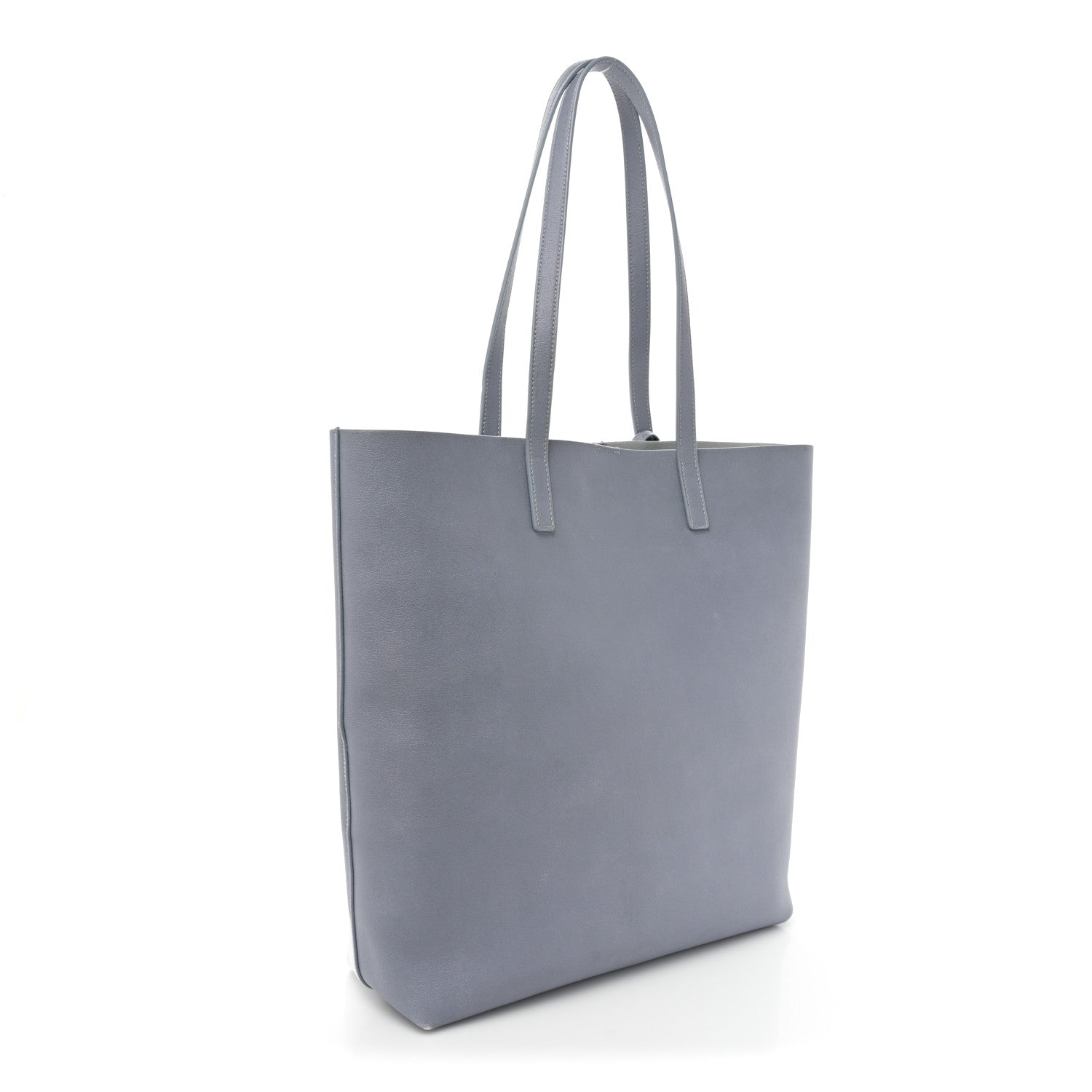 Saint Laurent Calfskin Mapplethorpe Rive Droite Shopping Tote Grey White Black 3 of 16