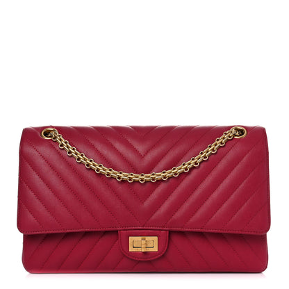 Chanel Sheepskin Chevron Quilted 2.55 Reissue 226 Flap Dark Pink 1 of 15