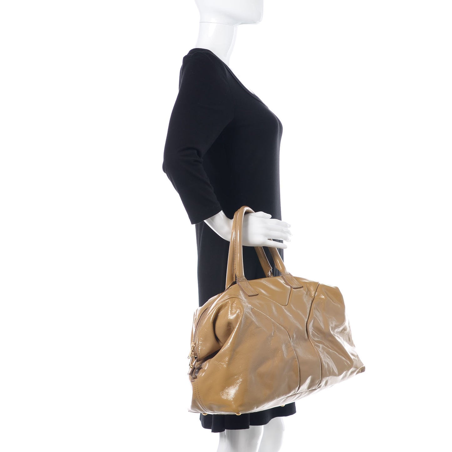 Patent Medium Easy Y Bag Camel