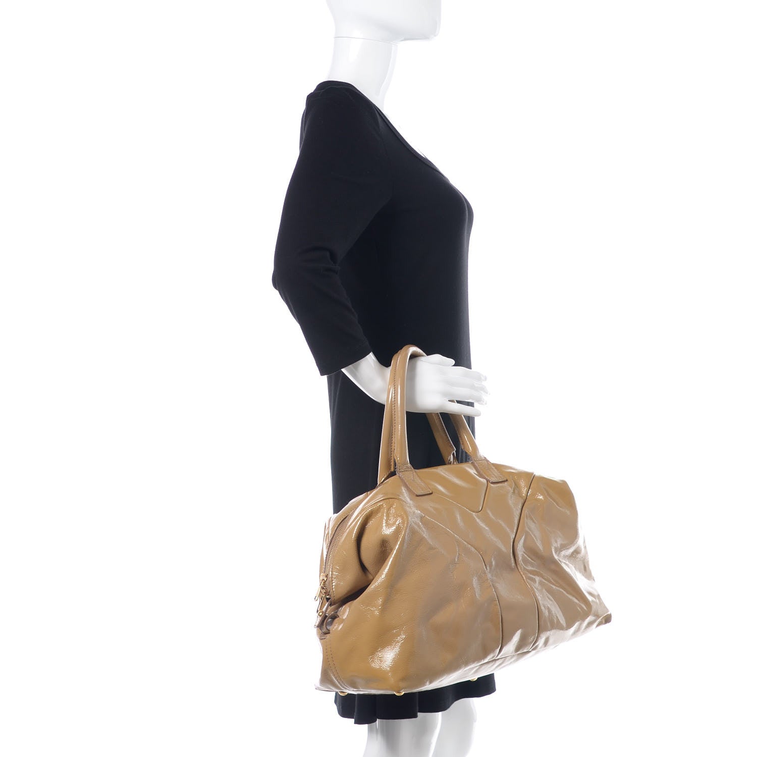 Saint Laurent Patent Medium Easy Y Bag Camel 3 of 15