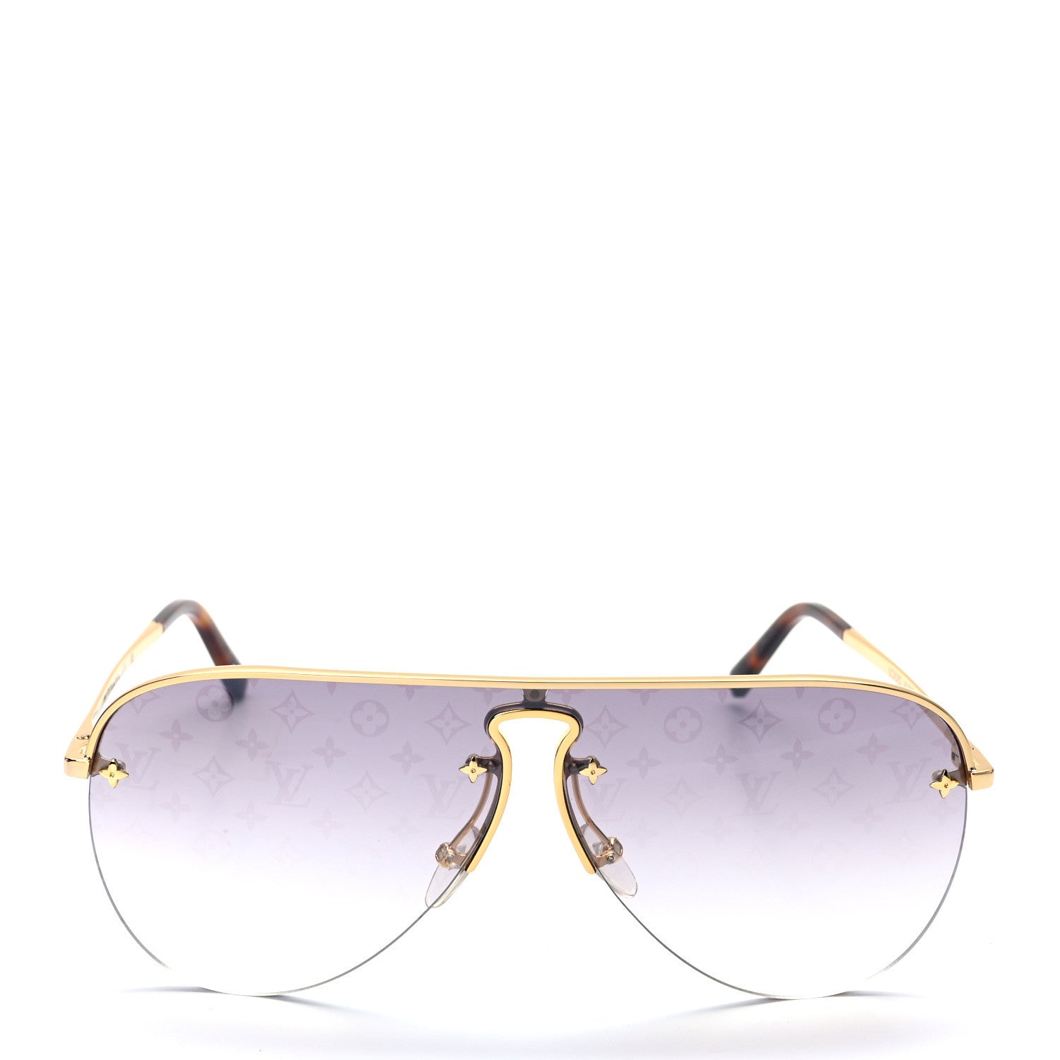 Louis Vuitton Grease Mask Sunglasses Z1469U Gold 2 of 10