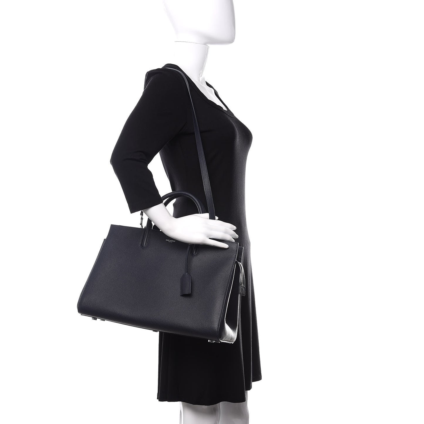 Calfskin Medium Rive Gauche Cabas Navy Blue
