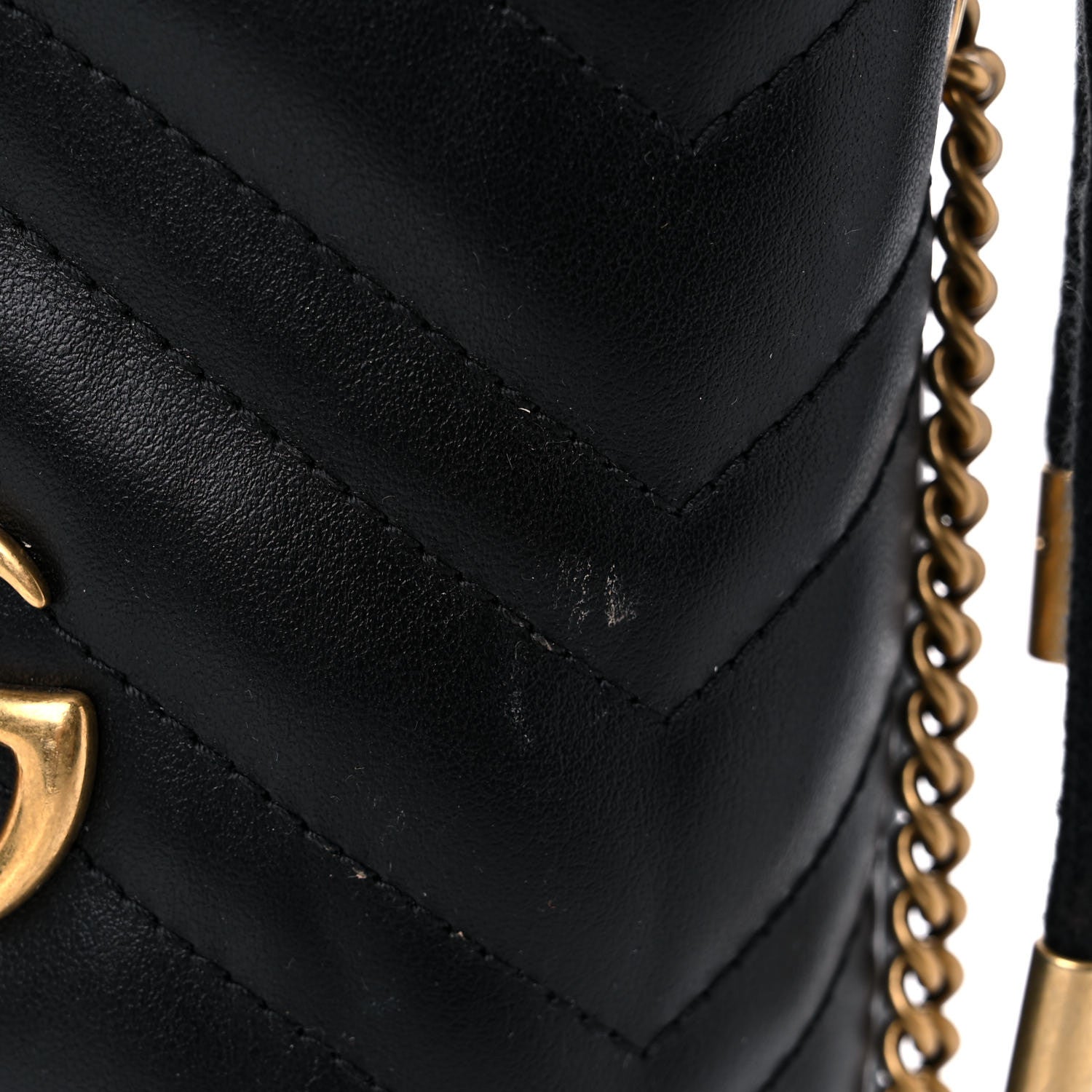 Gucci Calfskin Matelasse Mini GG Marmont 2.0 Bucket Bag Black 9 of 12