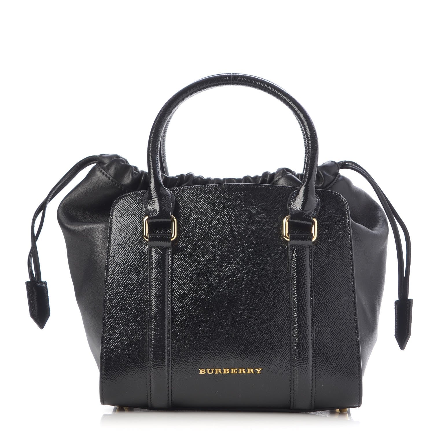 Burberry Patent Calfskin Small Dinton Tote Black 1 of 8