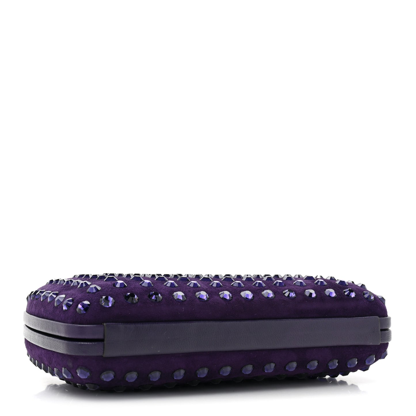 Satin Swarovski Crystal Clutch Purple