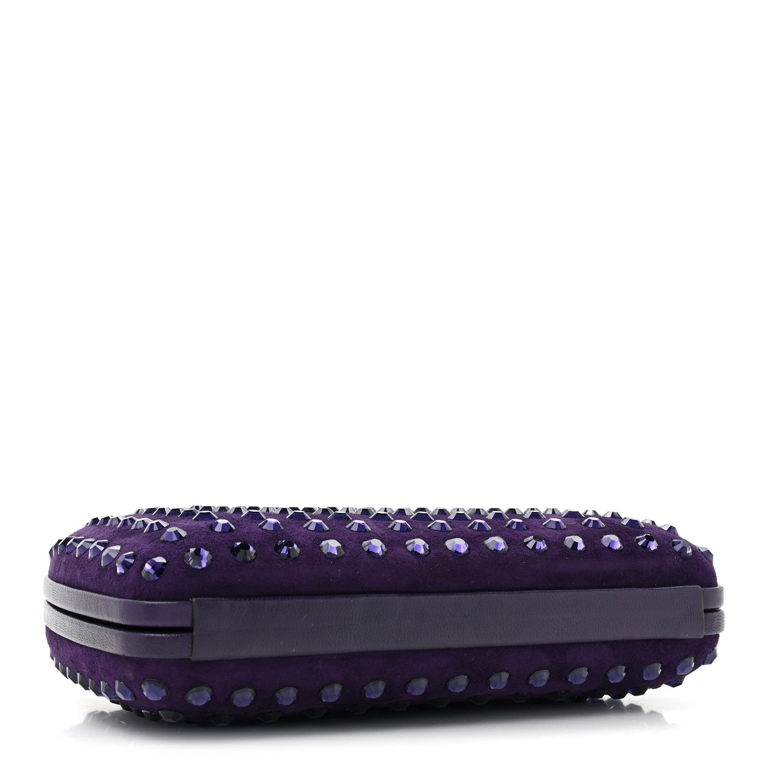 Gucci Satin Swarovski Crystal Clutch Purple 4 of 12
