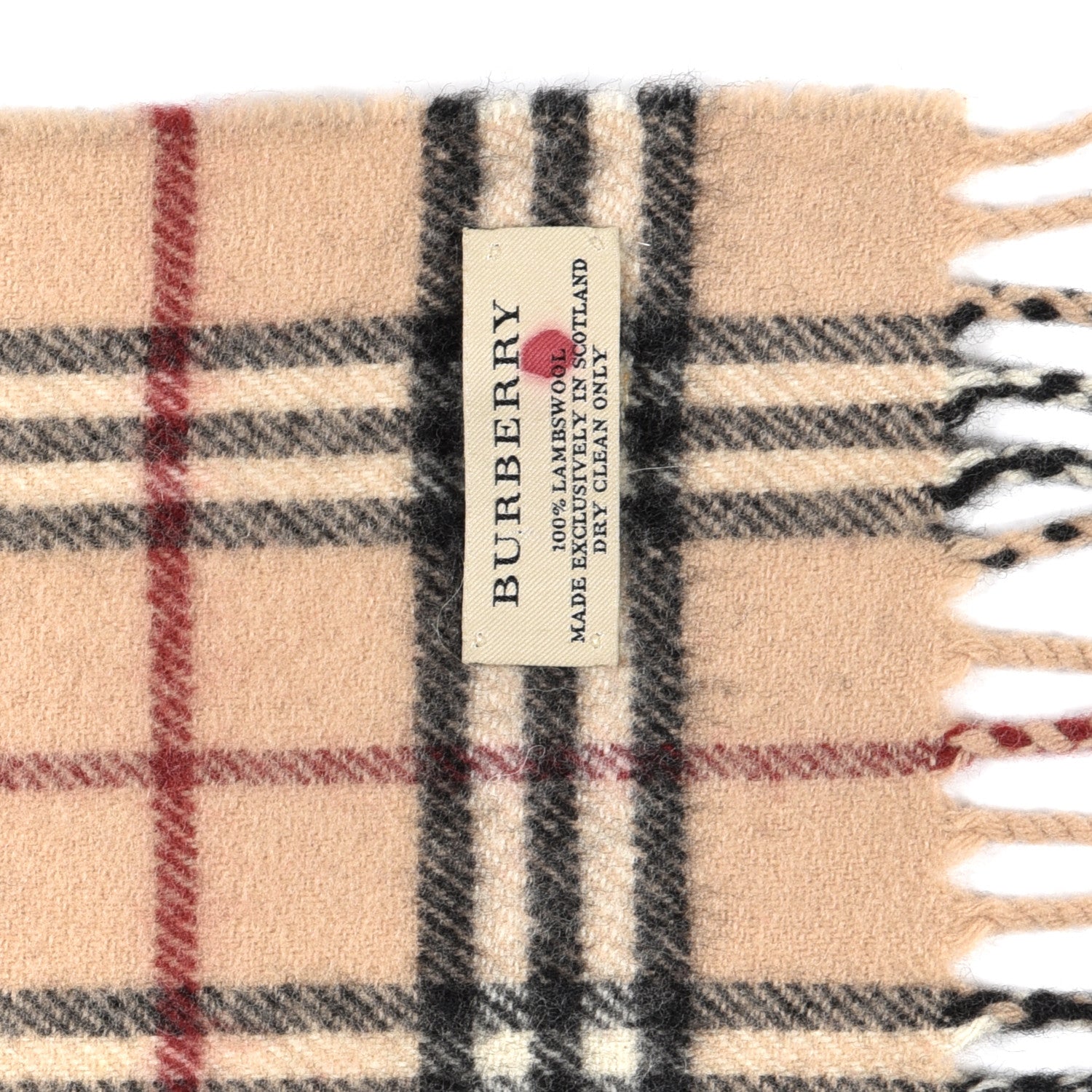 Burberry Wool Vintage Check Scarf Beige 4 of 5