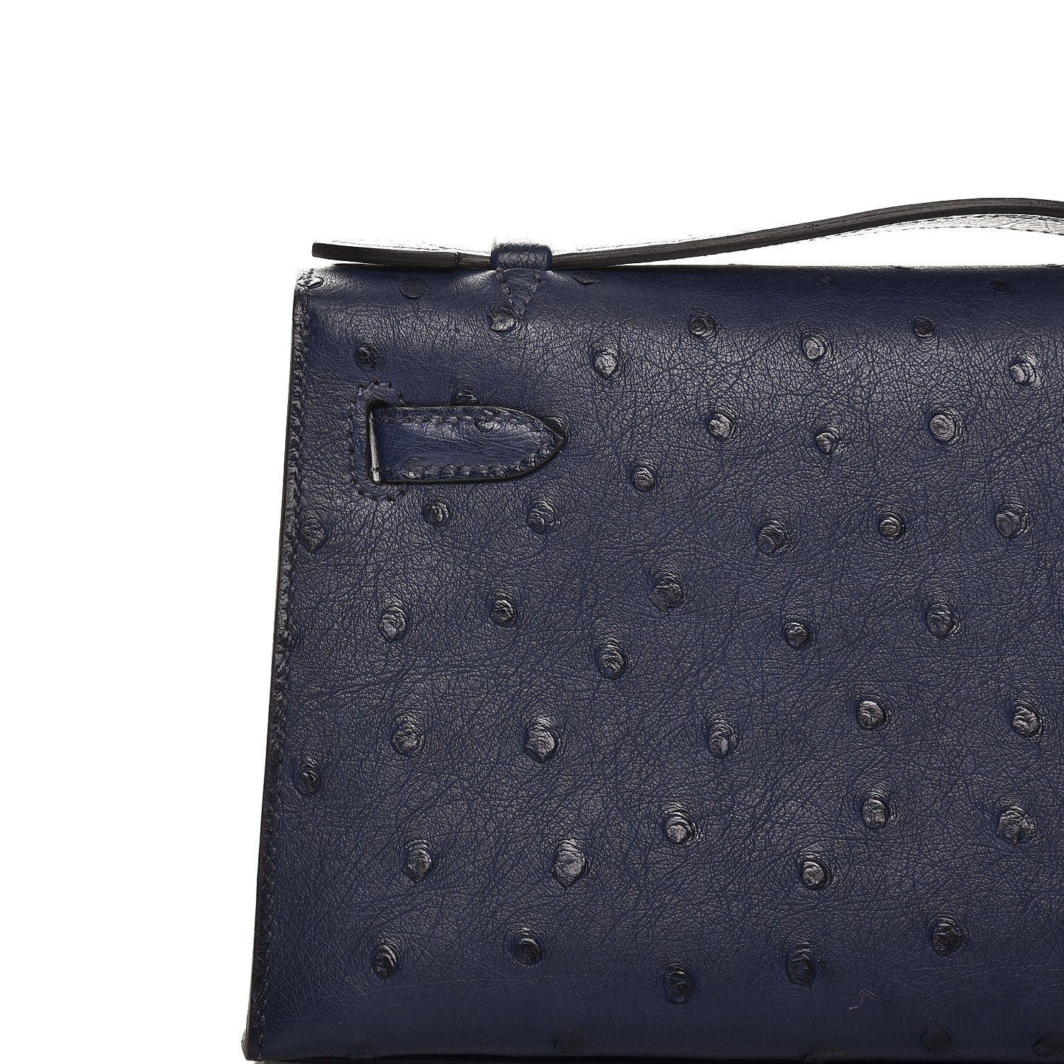 Hermes Ostrich Kelly Pochette Bleu Saphir 18 of 27