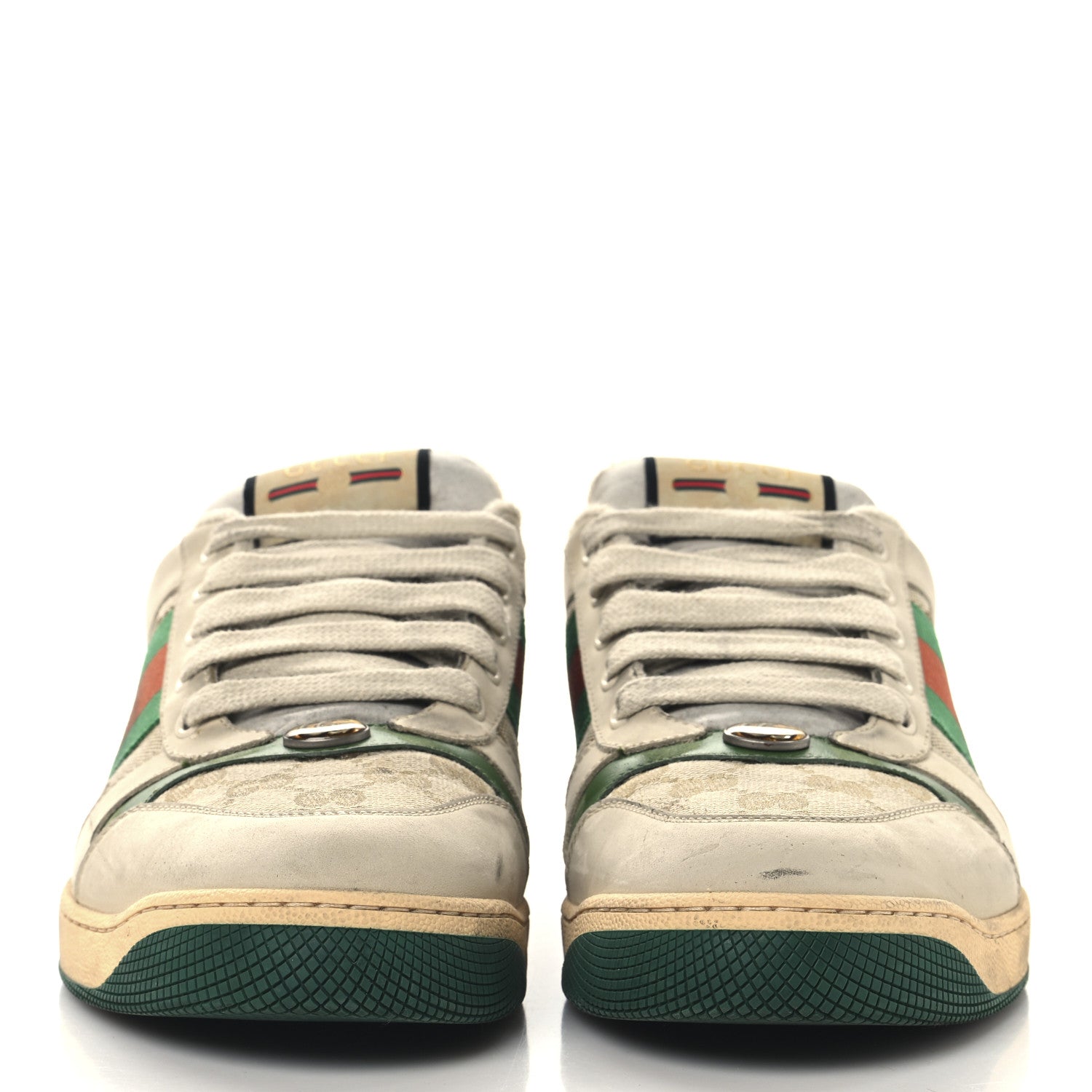 Gucci GG Monogram Nubuck Web Mens Screener Sneakers 9.5 New Sand Dusty Milk Vintage Green 3 of 12