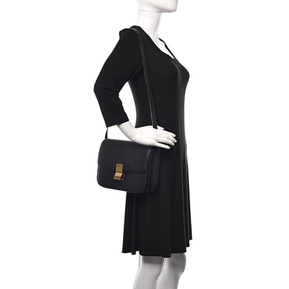 Celine Goatskin Medium Classic Box Flap Bag Black 2 of 14