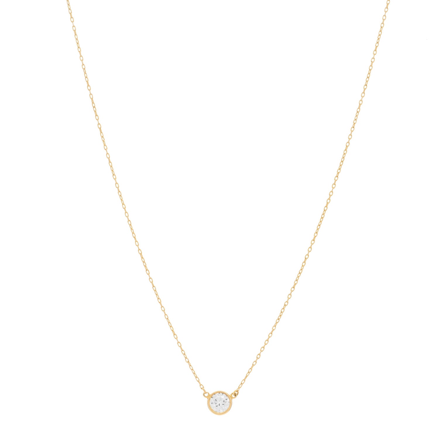 Tiffany 18K Yellow Gold Diamond .43ct Elsa Peretti Diamonds by the Yard Pendant Necklace 1 of 3